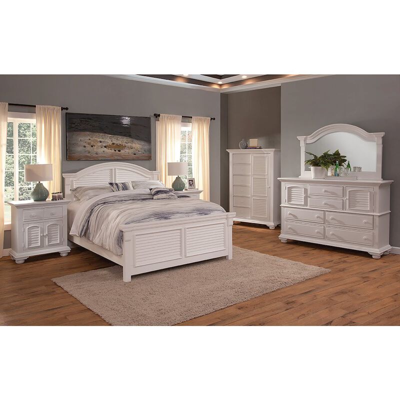 American Woodcrafters Cottage Traditions High Dresser with Mirror - White Cottage