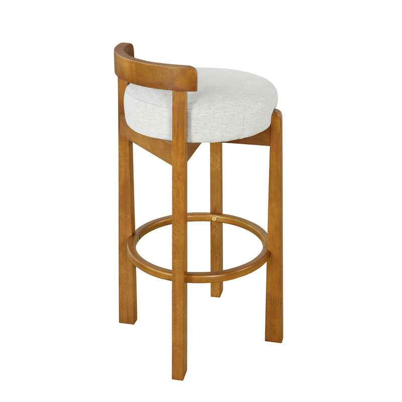 Christopher Knight Home Carita Indoor Rubberwood Low Back Upholstered Barstools (Set of 2) image number 5