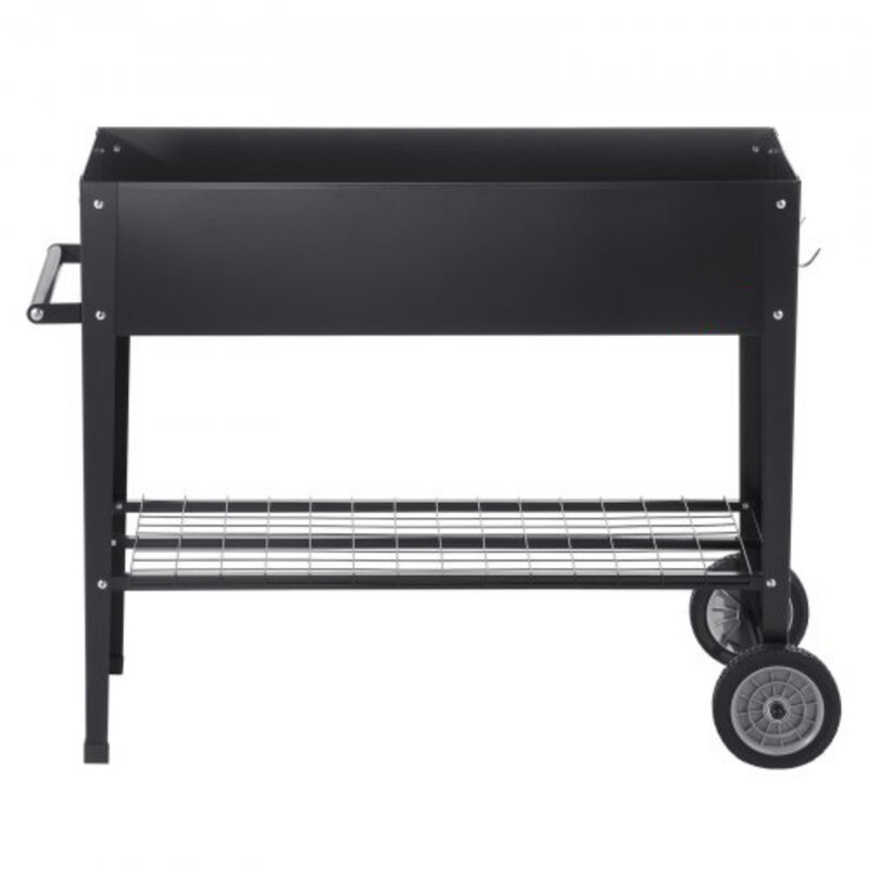 Outdoor Raised Planter Box with Legs – Galvanized Metal Garden Bed for Patio, Balcony, or Yard