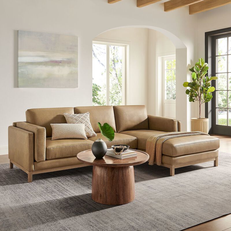 Roscoe Right-Facing Vegan Leather Sectional Sofa with Chaise image number 4