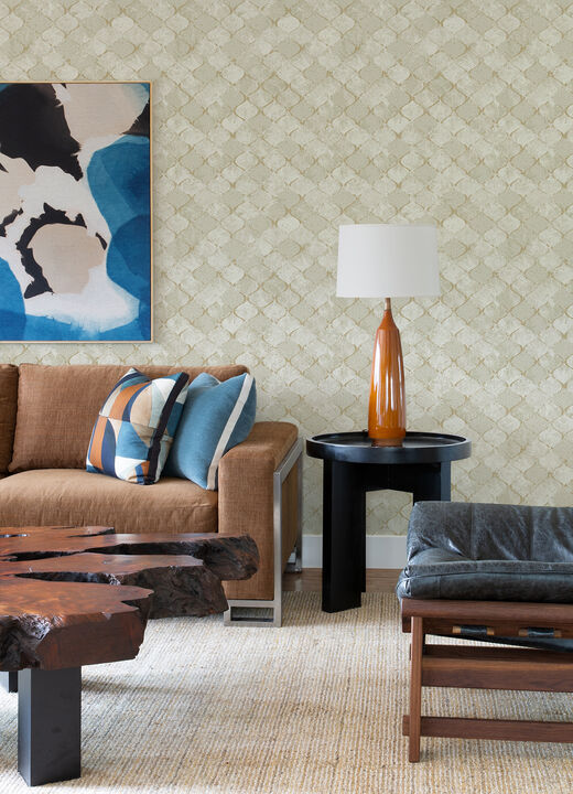 Pilak Gold Ogee Tile Wallpaper (Set of 2)