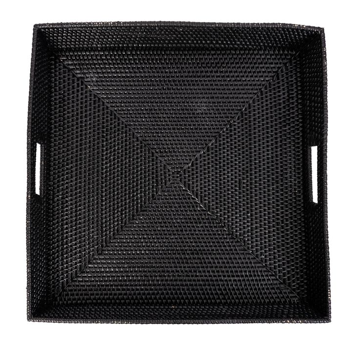 Saboga Home&trade; Square Ottoman Tray with Cutout Handles