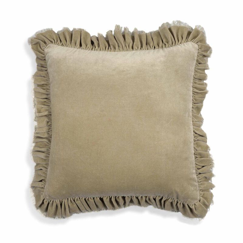 Alessia Distressed Blue Velvet Pillow image number 0