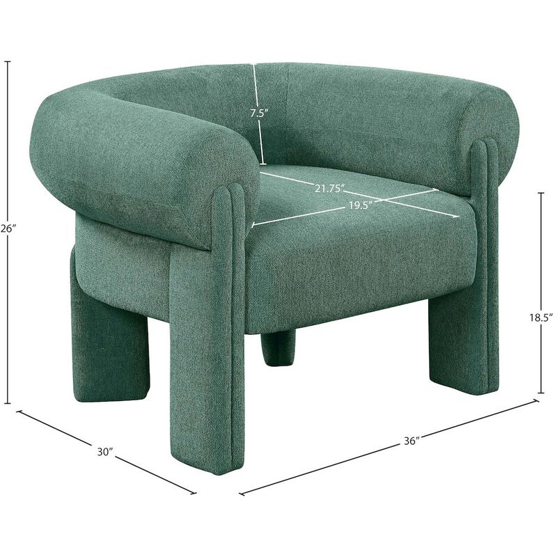 Meridian Furniture Stefano Green Polyester Fabric Accent Chair