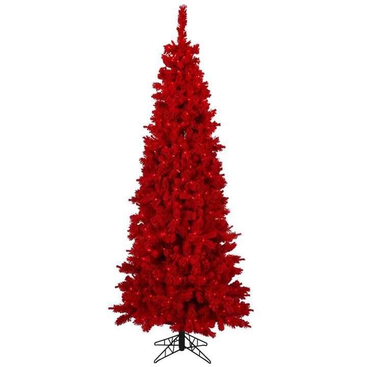 Vickerman Flocked Red Fir Tree -