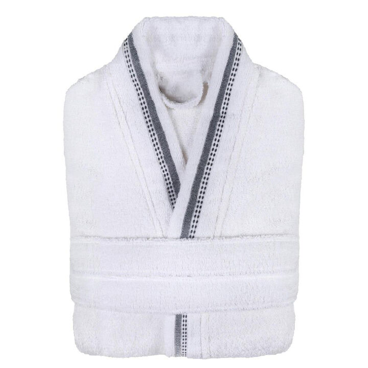 Embroidered Turkish Cotton Terry Kimono Robe for Men and Women