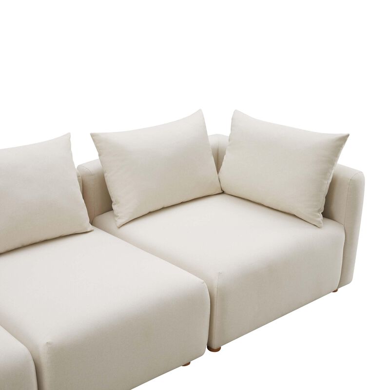 Hangover Cream Linen 4-Piece Modular Sectional image number 1