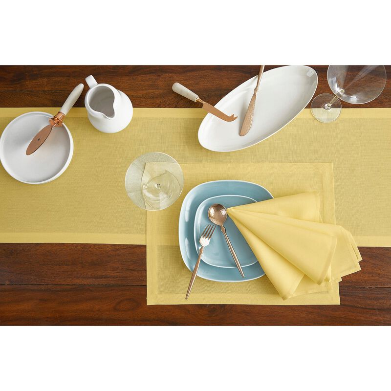 Solino Home Cotton Linen Placemats 14 x 19 Inch Set of 4 - Dru - Cotton Linen Plain