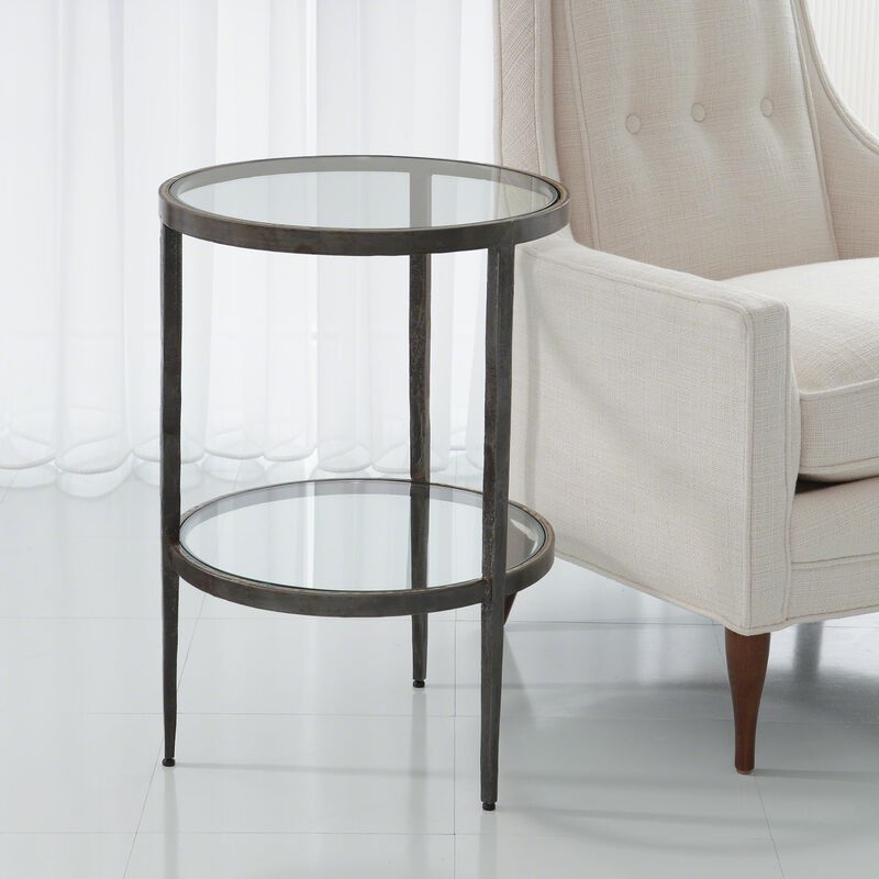 Laforge Two-Tier Side Table- Silver