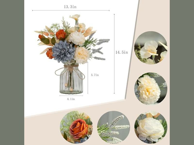 Blue Artificial Dahlia Flowers Vase Filler Flower Aritificial image number 2