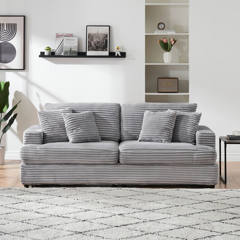 Merax Modern Minimalist Reclining Sofa with 4 Toss Pillows image number 2