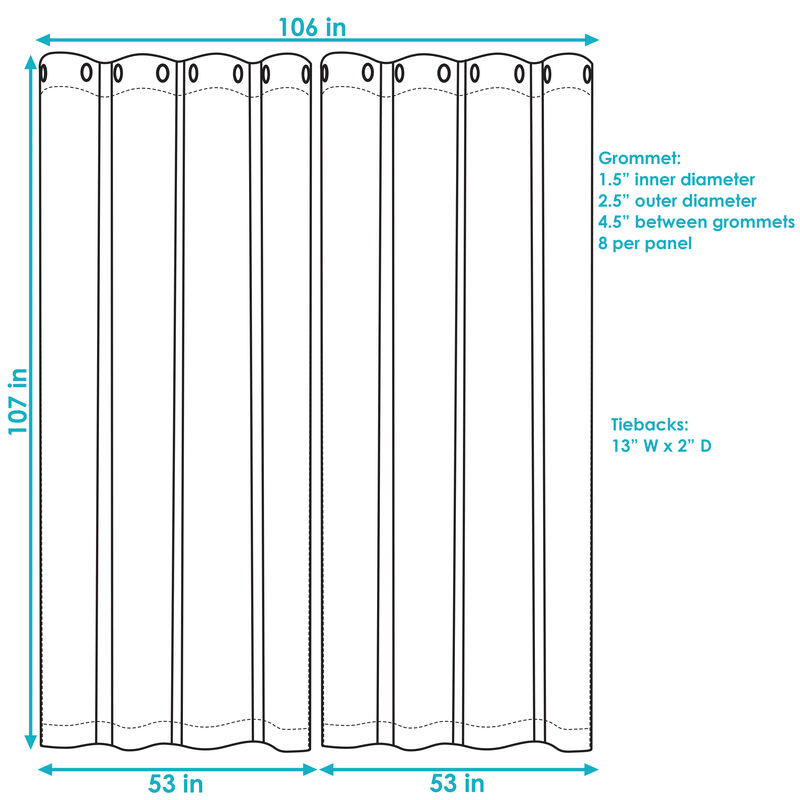 Sunnydaze Indoor/Outdoor Curtain Panel - 52 in x 108 in