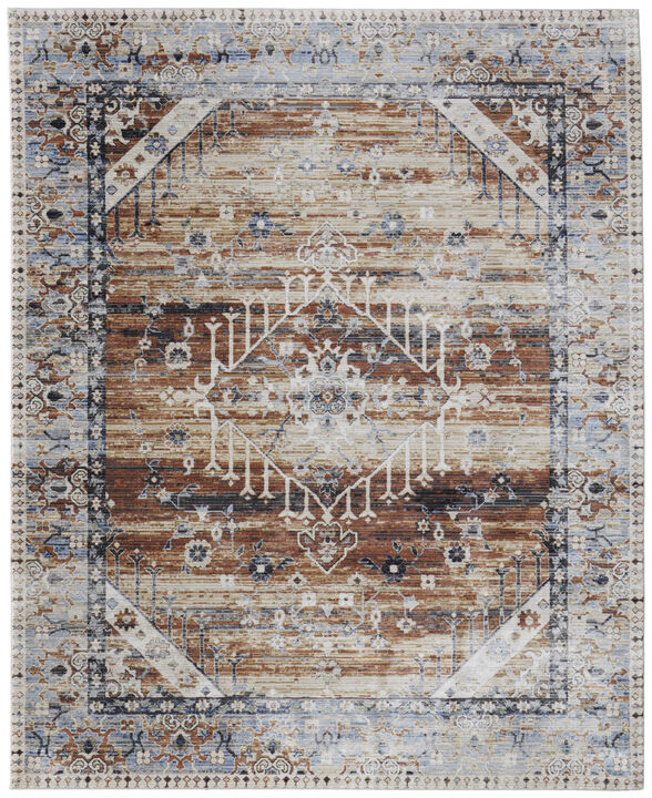 HomeRoots Abstract Power Loom Worn Faded Area Rug