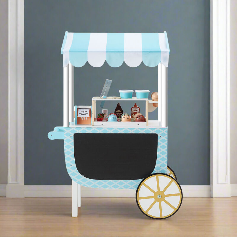 My Little Helper Ice Cream Cart & Accessories, Blue/White image number 1