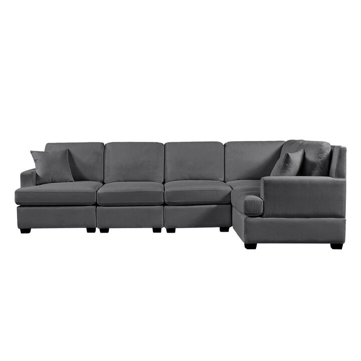 Merax Sectional Modular Sofa with 2 Tossing Cushions