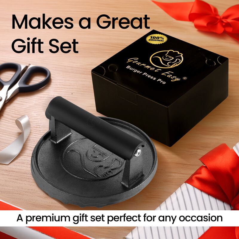 Smash Burger Press for Griddle, 2 lb Heavy Duty Burger Smasher Tool with Heat-Resistant Handle, Premium Cast Iron