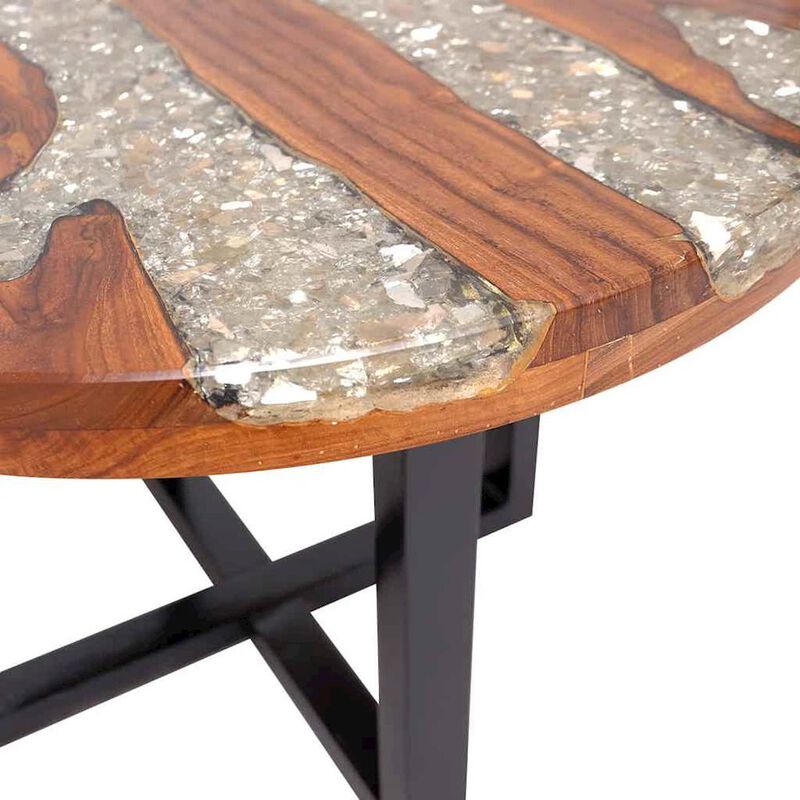 vidaXL Coffee Table Teak Resin 23.6, 243466