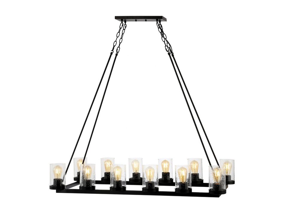 Pablo 8-Light Iron/Seeded Glass Bohemian Cottae LED Chandelier