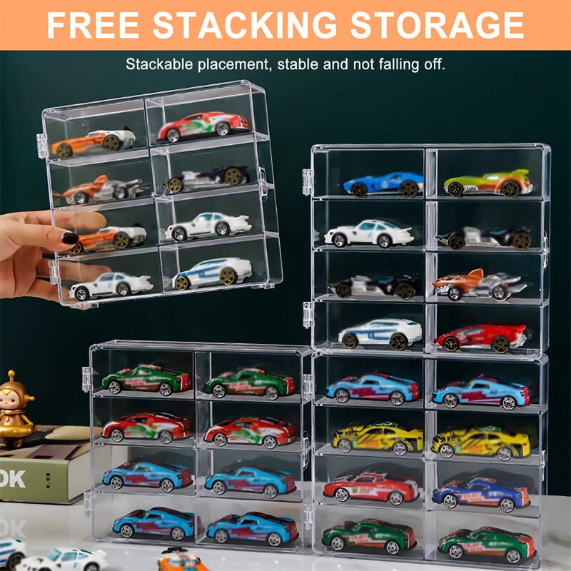 8-Slot Acrylic Organizer &ndash; Transparent Display Rack Storage Box for Small Items