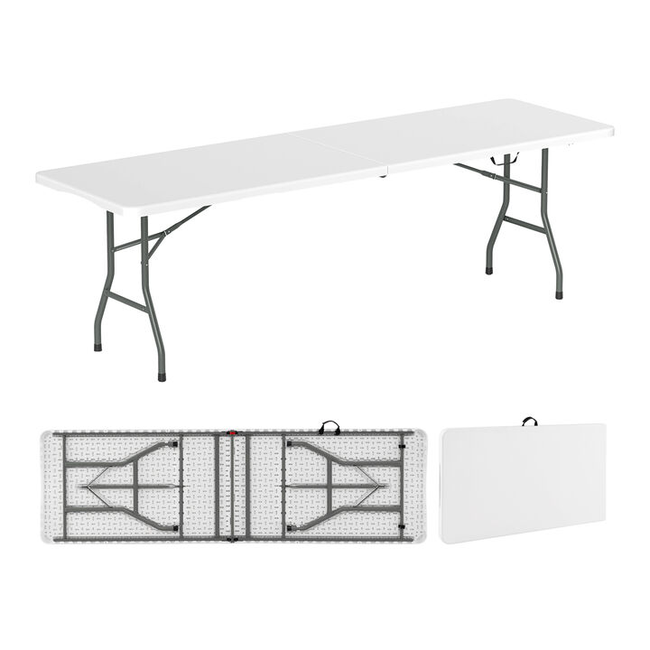Portable Folding Table 350 LBS Fold-in-Half Table with HDPE Tabletop