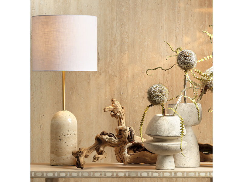 Holt Table Lamp in Travertine