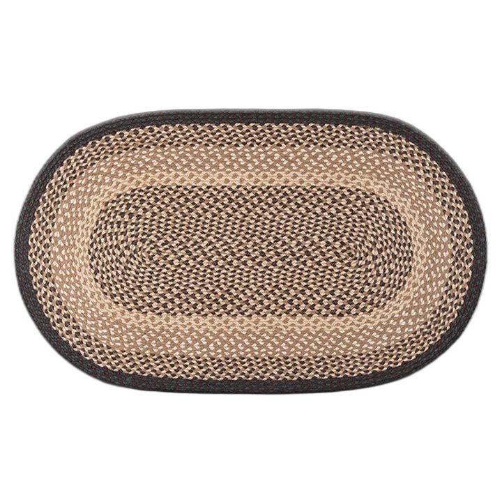 Earth Rugs C-17 Chocolate Natural Oval Braided Rug 27 X 45