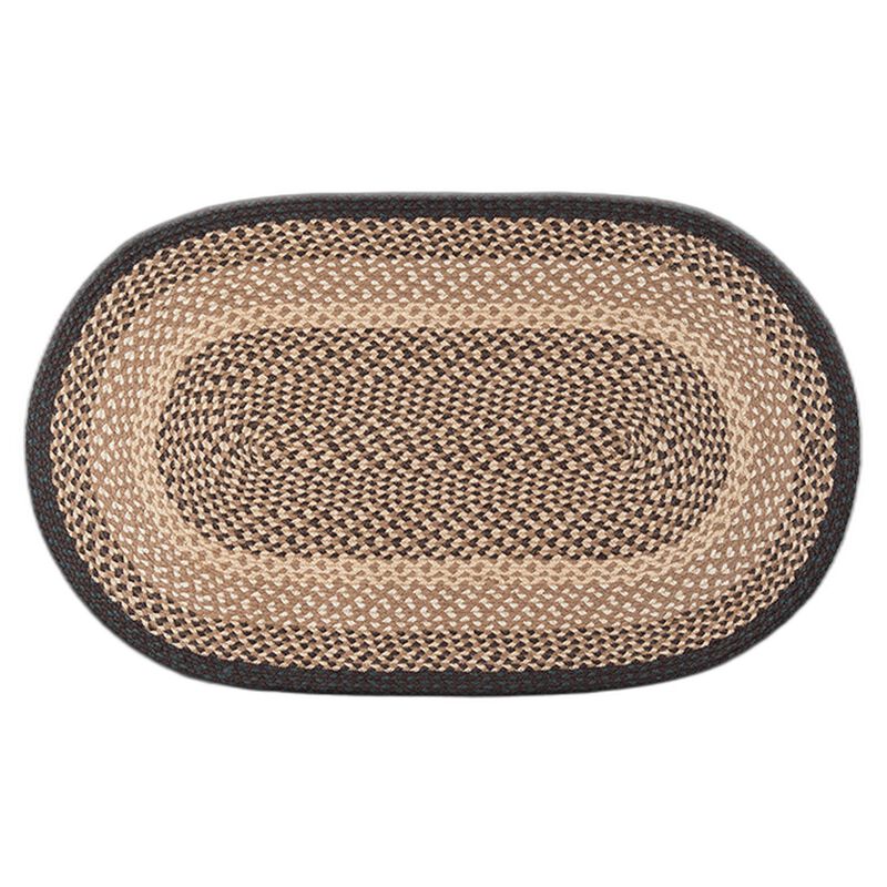 Earth Rugs C-17 Chocolate Natural Oval Braided Rug 27 X 45 image number 0