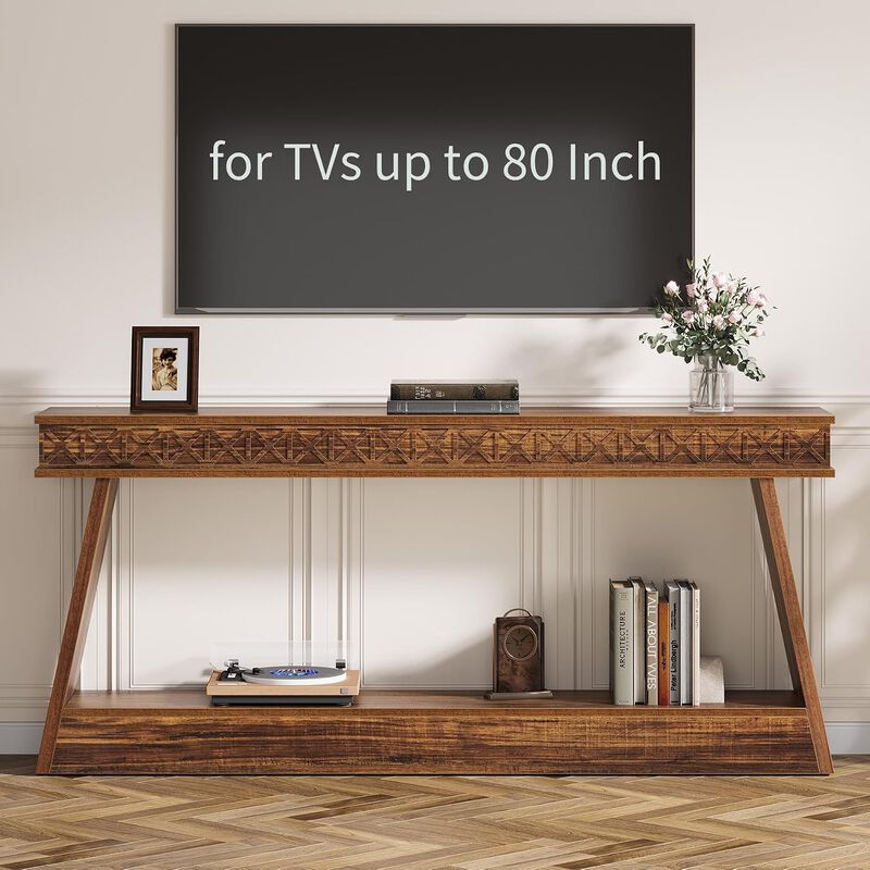 Farmhouse Wood Console Table image number 5