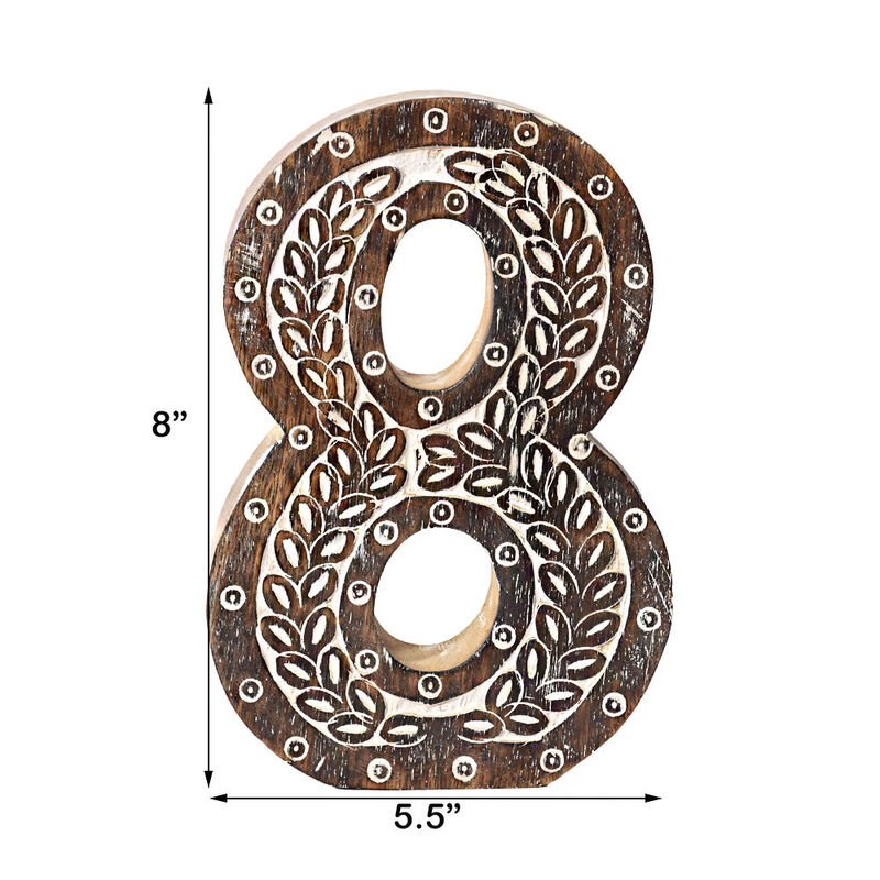 Vintage Natural Handmade Eco-Friendly "8" Numeric Number For Wall Mount & Table Top Décor