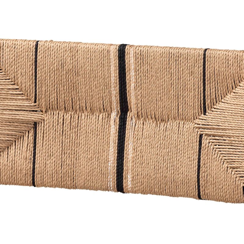 bali & pari Prita Bohemian Paper Loom and Black Mahogany Wood Counter Stool