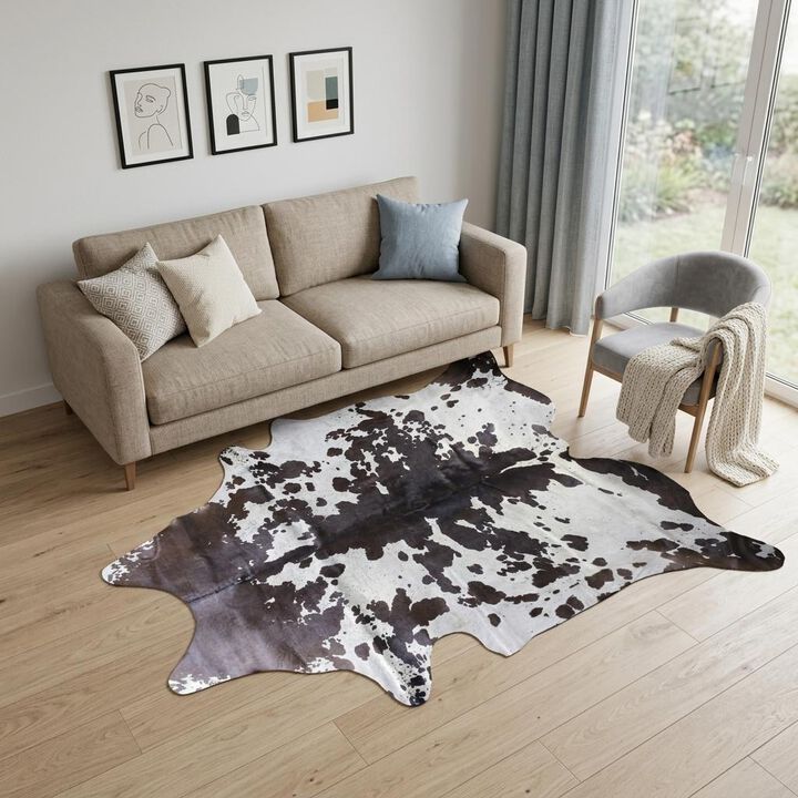 HomeRoots Cowhide Hand Knotted Area Rug