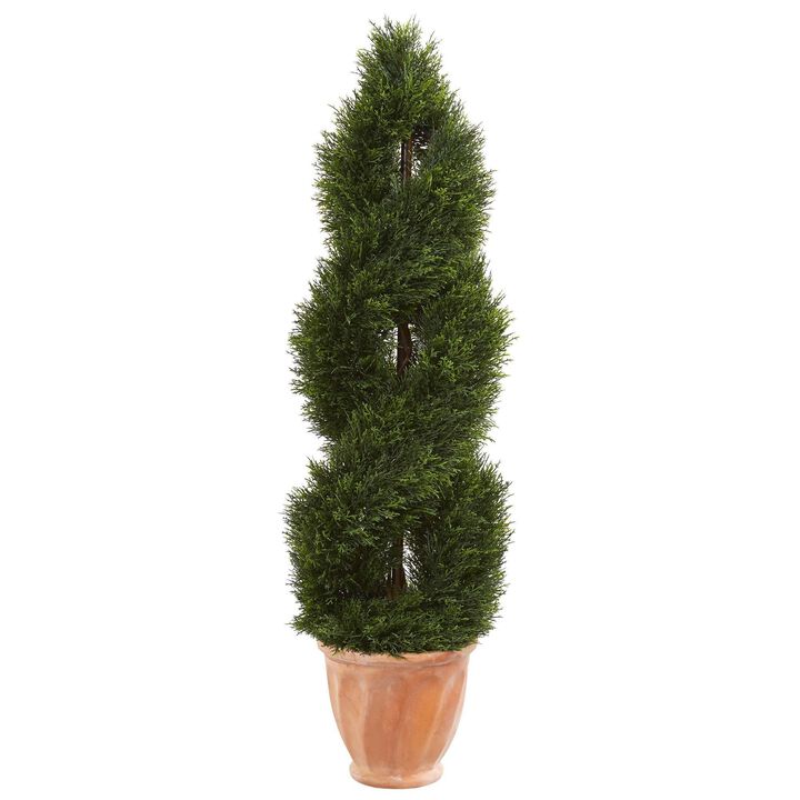 Nearly Natural 4.5-in Pond Cypress Tree in Planter UV Res (Indoor/Outdoor)