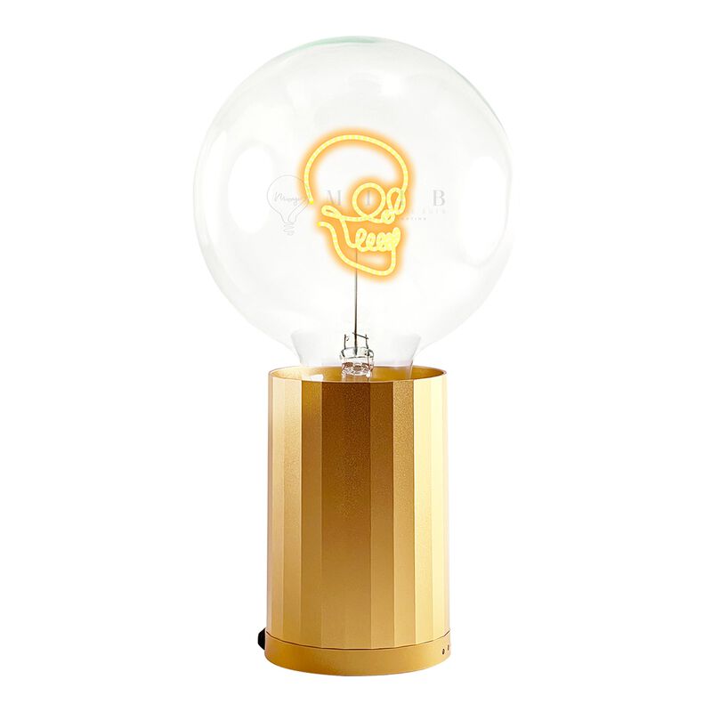 Bulb SKULL Amber with Base Table Lamp PORTABLE Rose Gold image number 0