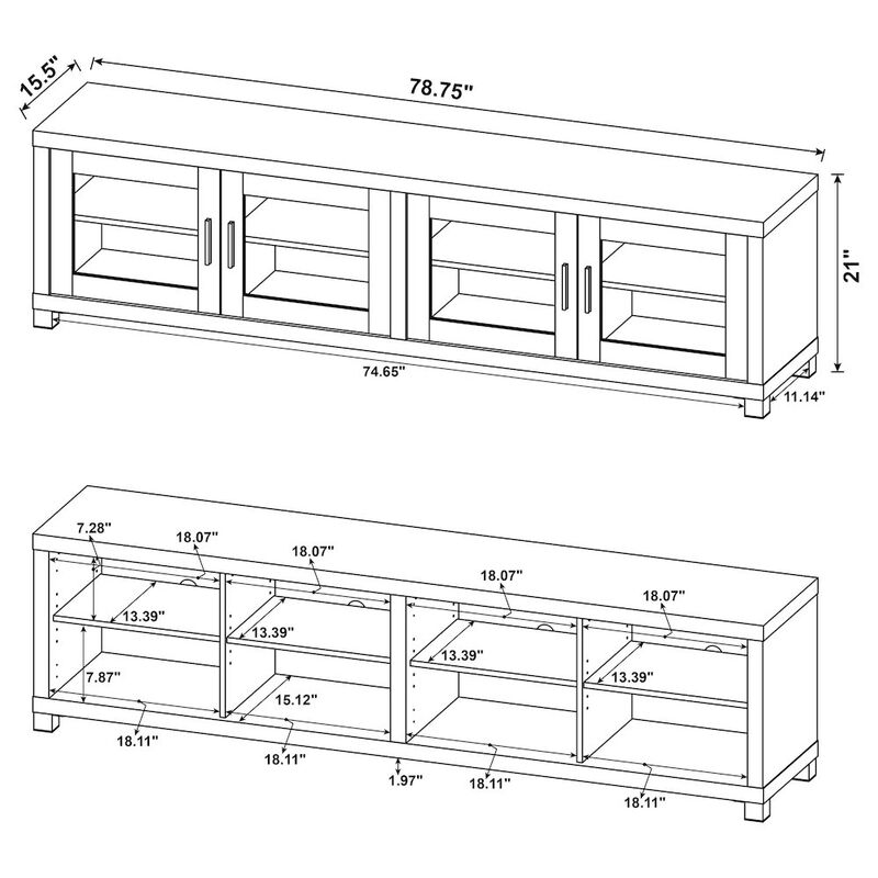 Coaster Co. of America Sachin 4-door Engineered Wood 79 TV Stand