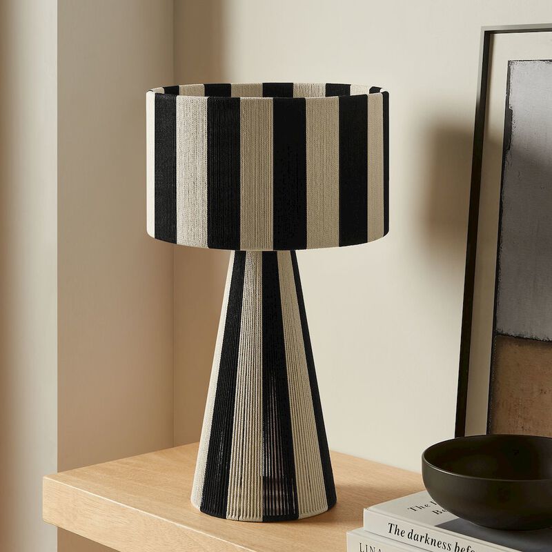 Renae Handwoven Cotton Thread Striped Table Lamp image number 7