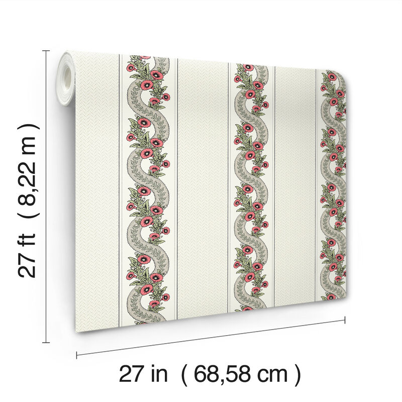 Abbey's Garland Red & Green Wallpaper (Set of 2) image number 2