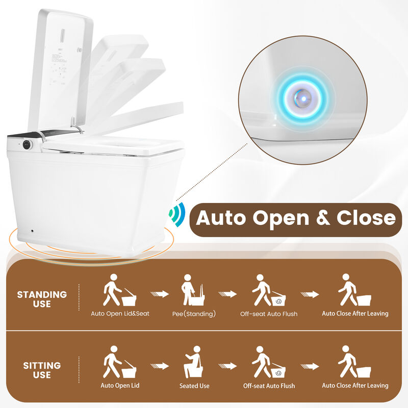 Smart Toilet with Wide Seat, Large Bowl, Remote Control and Instant Heating image number 4