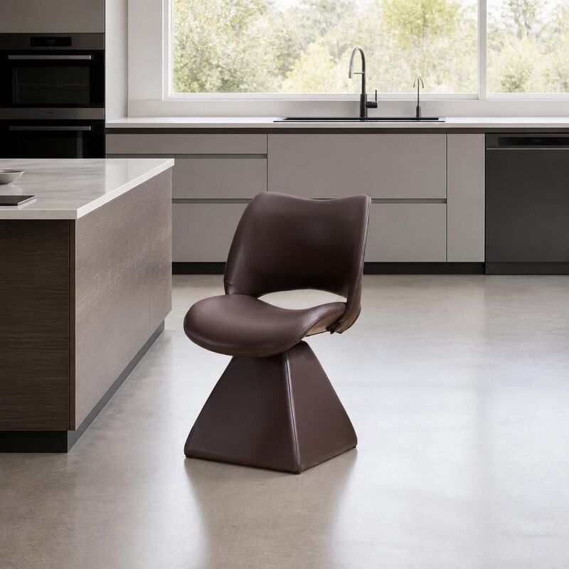 GOODSILO Swivel High-Back Upholstered Dining Chair with Sturdy Hardwood Frame, Comfortable Cushioned Seating for Multi-Use Spaces image number 3