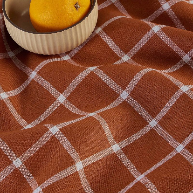 Solino Home 100% Pure Linen Table Throw - Windowpane