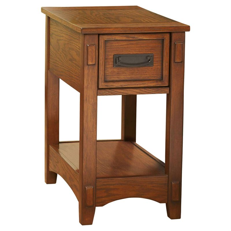 Solid Wood Mission Nightstand with Storage Shelf