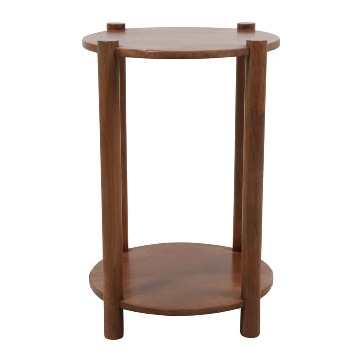 22x16" Accent Table W/ Shelf, Brown