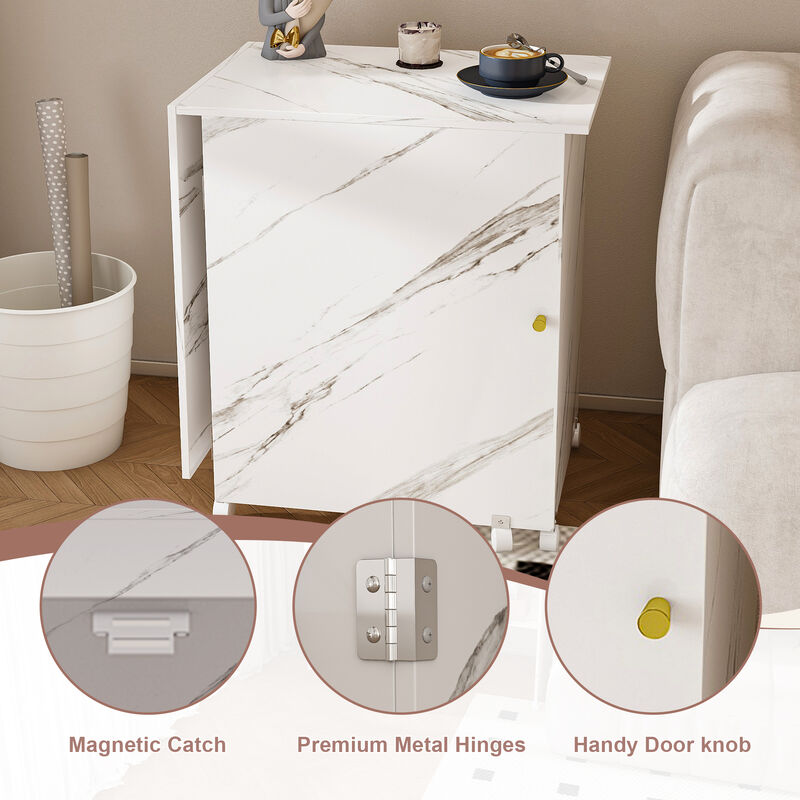 Folding Sewing Machine Table &ndash; 4-in-1 White Rolling Craft Table with Wheels image number 8