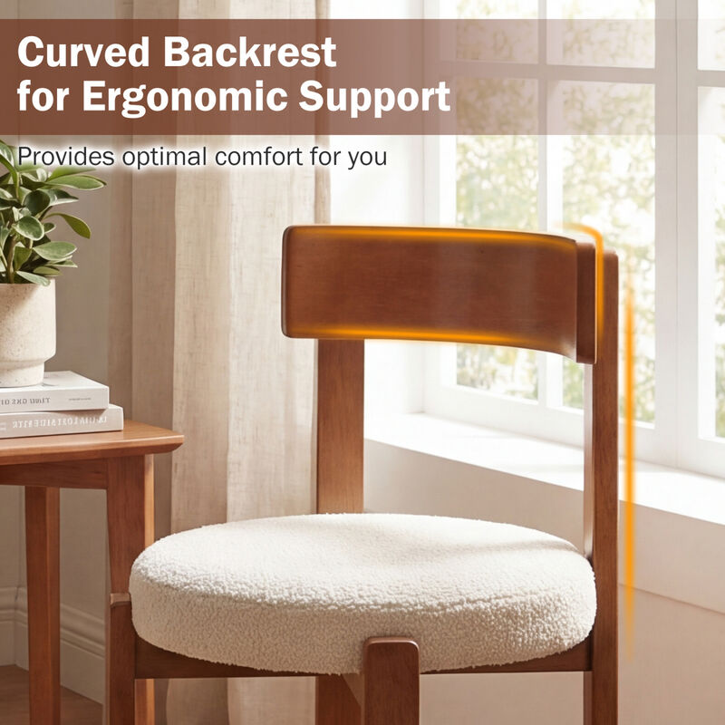 Set of 4 Modern Dining Chairs with Solid Rubber Wood Legs image number 5