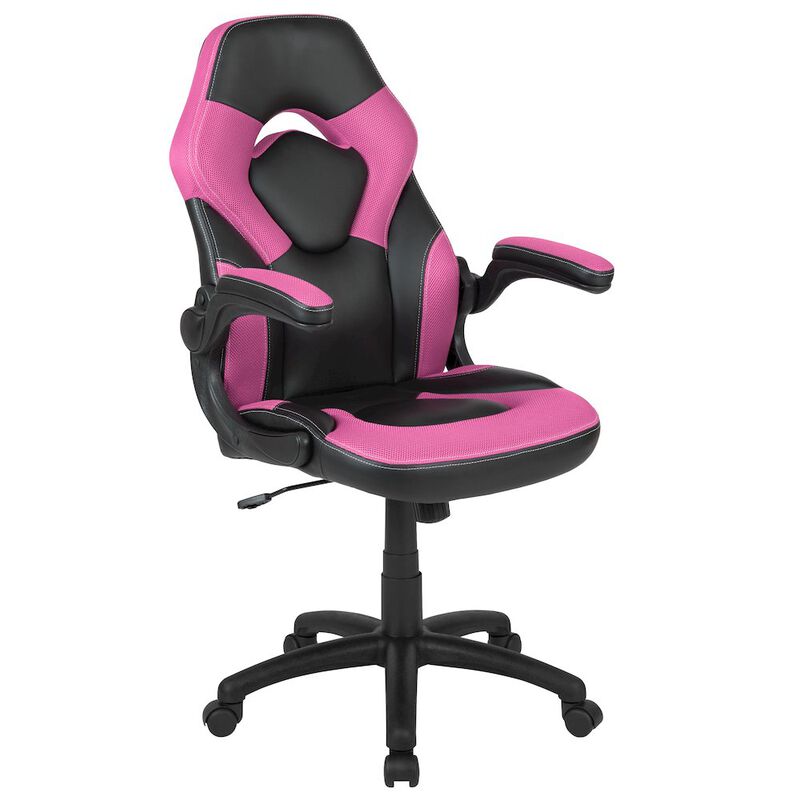Flash Furniture X10 Gaming Chair Racing Office Computer Swivel Chair, White/Black LeatherSoft image number 0