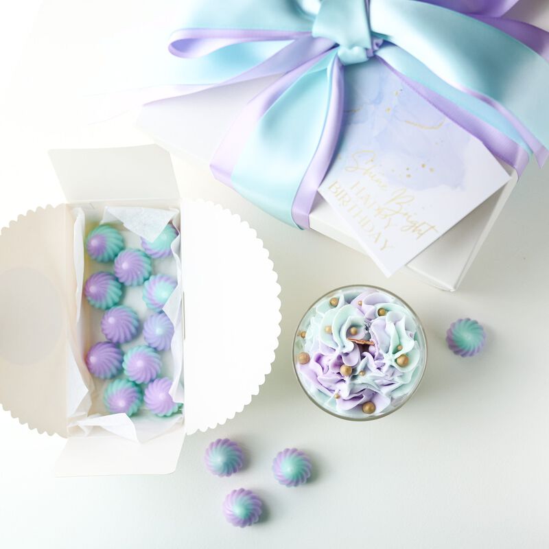 Shine Bright Happy Birtday Gift Set – Dessert Candle + Honeycomb Wax Melts