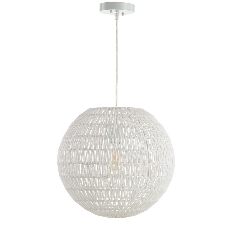 Luna 1-Light Bohemian Modern Woven Rattan/Iron LED Pendant