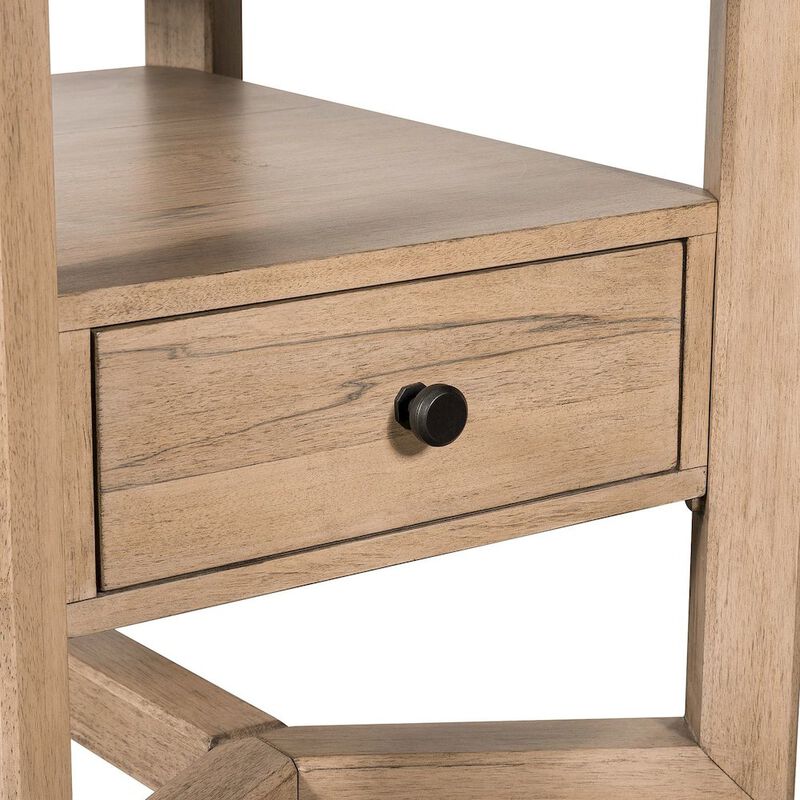 Liberty Furniture Living Room Rectangular End Table with Storage Drawer - Barley Buff Birch Wood image number 8