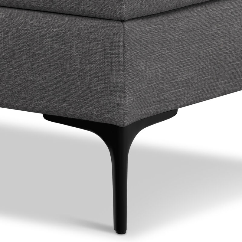 Rebecca 36 inch Wide Mid Century Rectangle Rectangular Coffee Table Storage Ottoman with Lift Up Lid in Slate Grey Polyester linen Look, Assembled