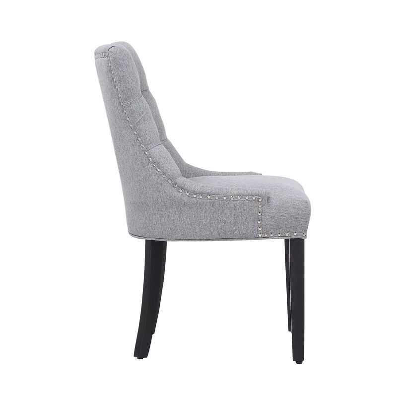 WestinTrends Upholstered Wingback Button Tufted Dining Chair