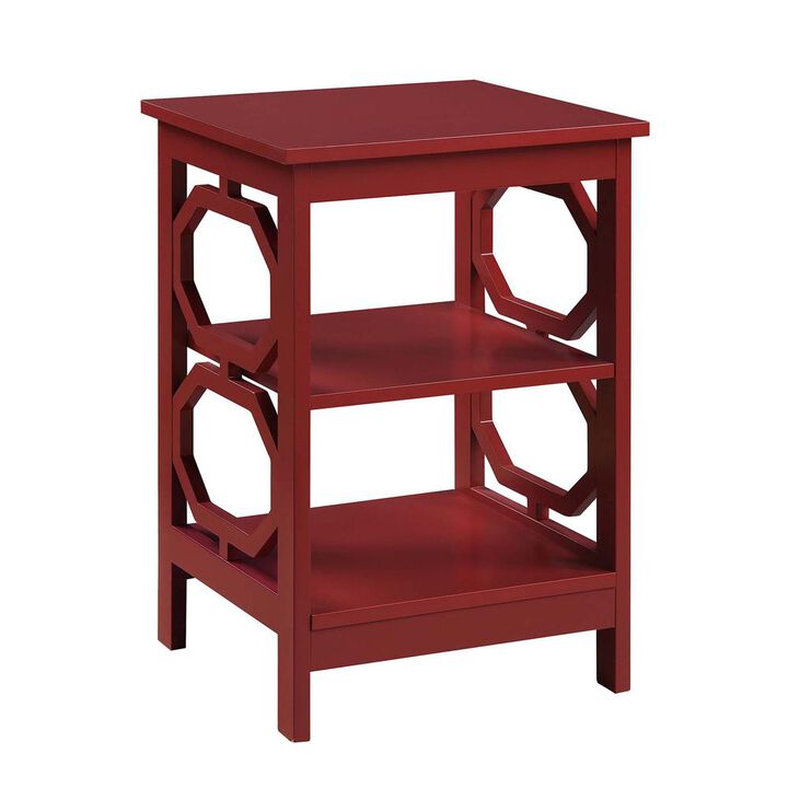 Convenience Concepts Omega End Table, Cranberry Red